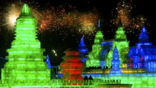 Fireworks light the skies during opening ceremonies on January 12, 2012.  (Sheng Li/Reuters)